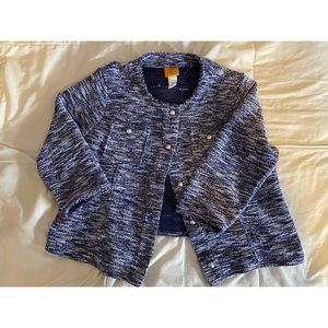 Navy Marled Tweed Blazer